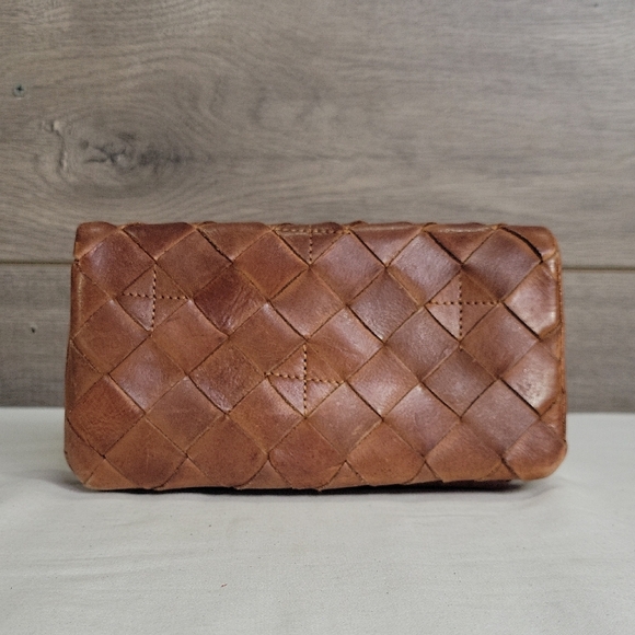 Vilenca Holland Handbags - Vilenca Holland for Anthropologie Brown Woven Leather Clutch Wallet